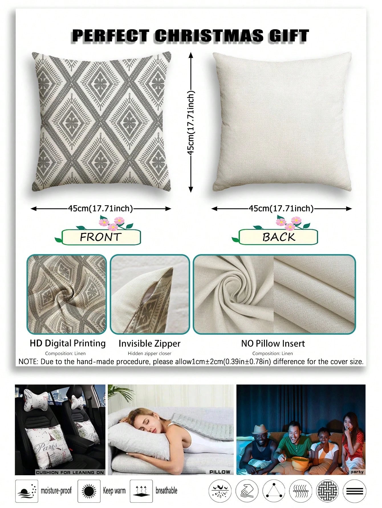 4pcs,Decorative Pillow Covers,Geometric Pattern,Polyester Fiber Cushion Covers,Hidden Zipper,Machine Washable,Minimalist Fashion Line Pattern,Zipper Closure,Home Decorative Pillow Covers,Sofa Living R