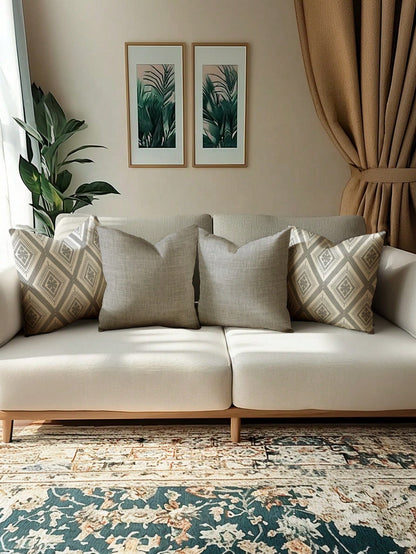 4pcs,Decorative Pillow Covers,Geometric Pattern,Polyester Fiber Cushion Covers,Hidden Zipper,Machine Washable,Minimalist Fashion Line Pattern,Zipper Closure,Home Decorative Pillow Covers,Sofa Living R