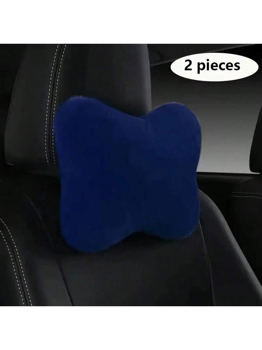 4pcs Luxury Plush Car Neck Pillows, Comfortable Neck Support, Faux Fur Texture, Soft Sponge Padding, Makes Traveling More Comfortable,Car Pillow