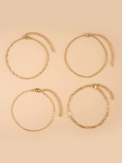4pcs Minimalist Anklet