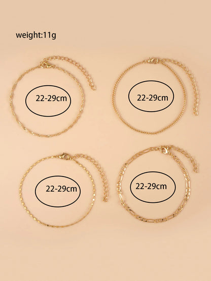 4pcs Minimalist Anklet
