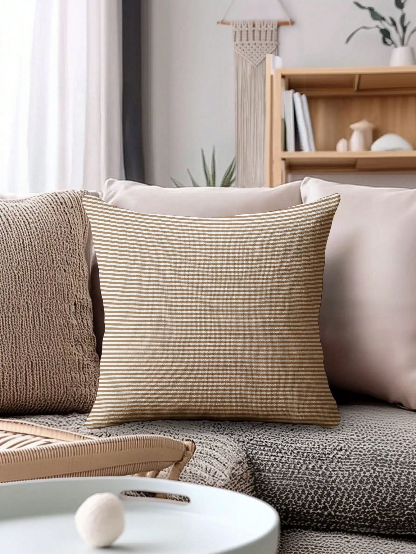4pcs,Modern Minimalist Plaid Single-Sided Printed Pillow Covers,Fresh Minimalist Style,Home Decor Sofa Pillow Covers,Square Cushion Covers,Modern Sofa Decorative Pillow Covers,No Pillow Insert