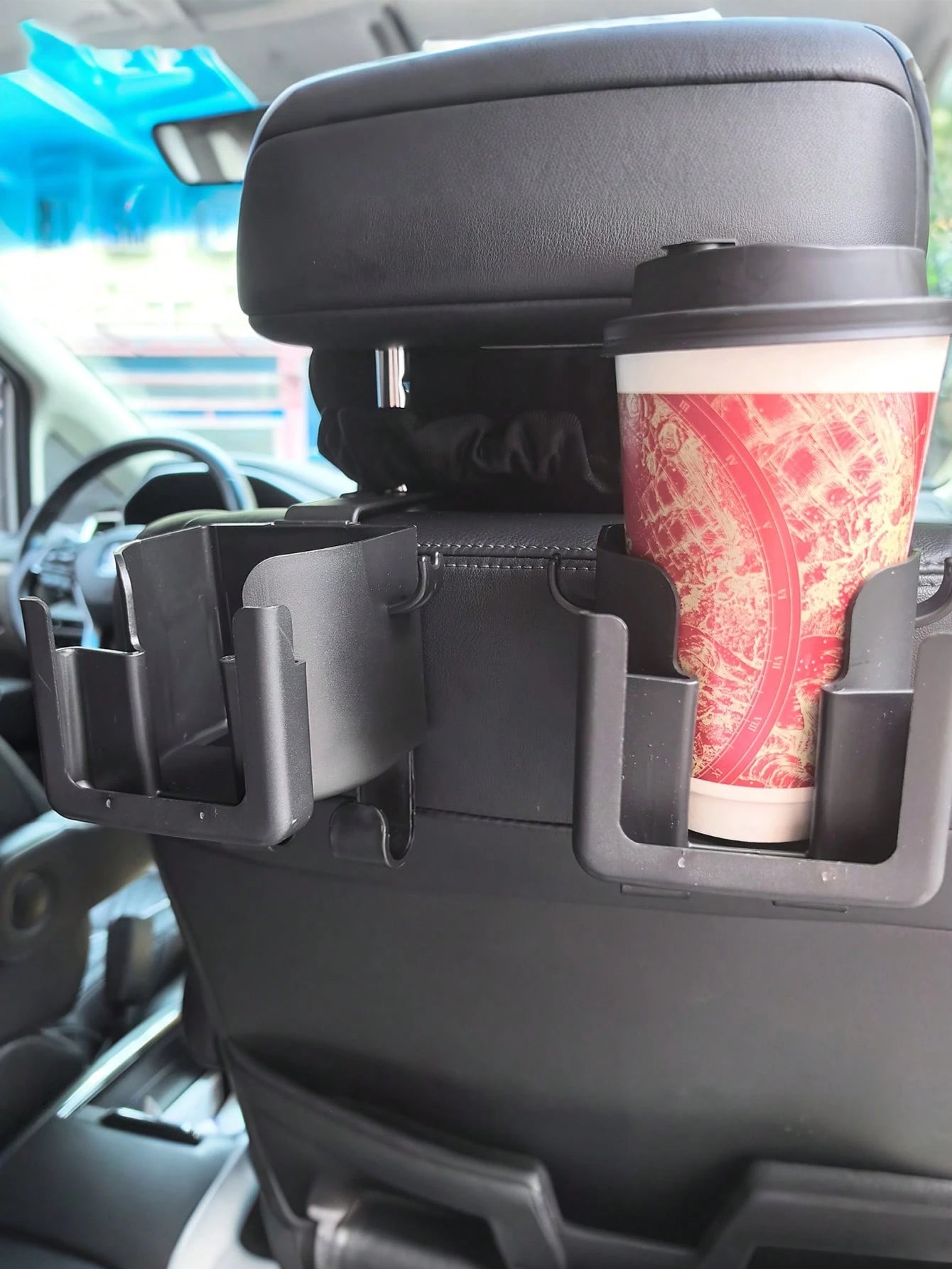 4pcs Multi-Function Car Seat Back Storage Rack With Cup Holder, Phone Holder And Hook- Fits Most Vehicles, Holds Water Bottles, Snacks, Trash Bags And Cups, Car Storage, Backseat Cup Holder, Car Orga