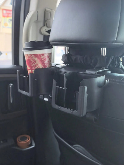 4pcs Multi-Function Car Seat Back Storage Rack With Cup Holder, Phone Holder And Hook- Fits Most Vehicles, Holds Water Bottles, Snacks, Trash Bags And Cups, Car Storage, Backseat Cup Holder, Car Orga