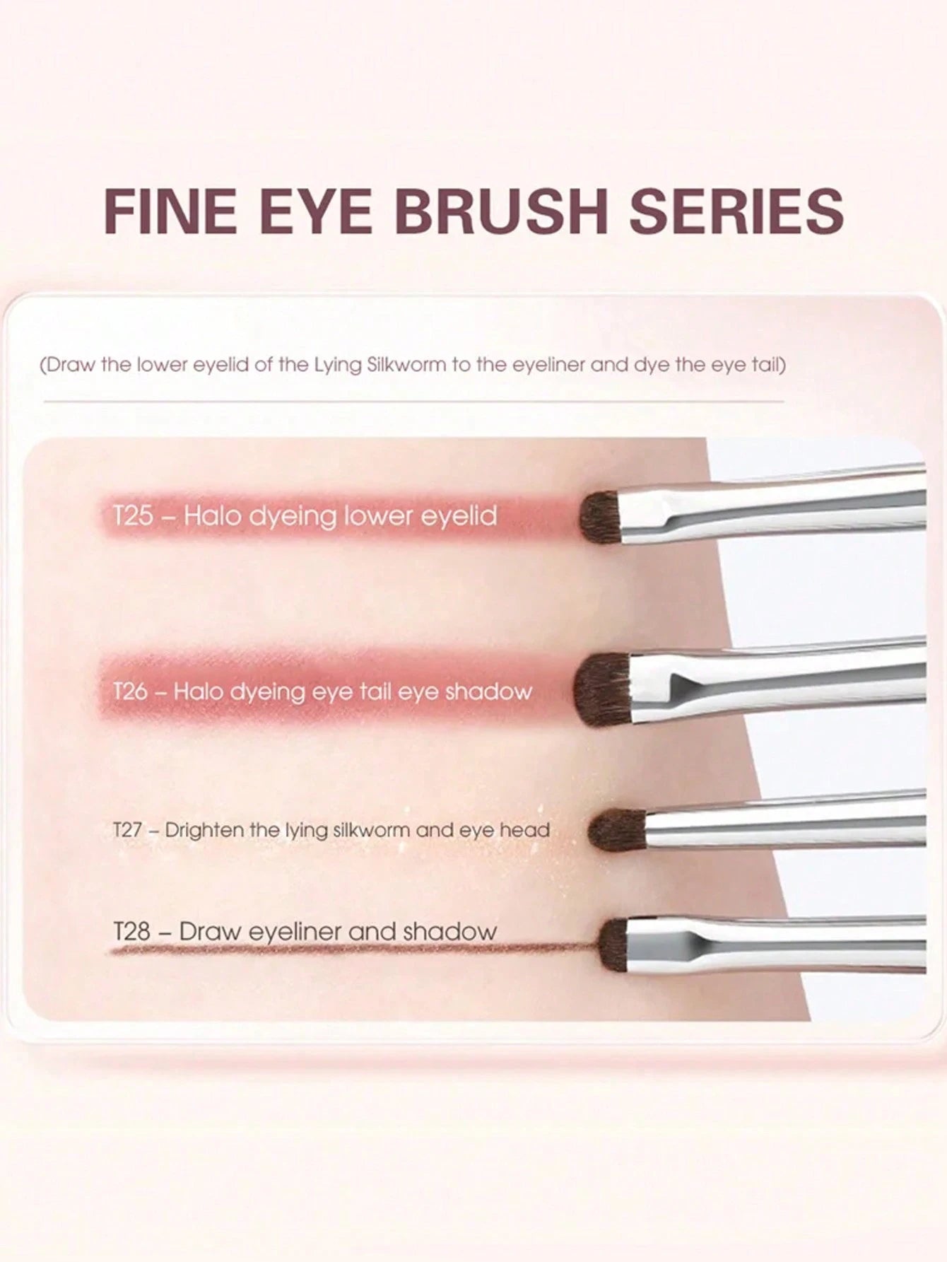 4pcs Precision Horse Hair Eyeliner Brush Set, Portable Eye Makeup Kit, Easy To Create Various Eye Makeup Styles, Essential For Daily Use Or Travel, Eyebrow Brush, Eyeshadow Brush, Brush,Giveaways