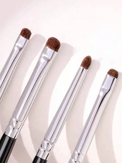 4pcs Precision Horse Hair Eyeliner Brush Set, Portable Eye Makeup Kit, Easy To Create Various Eye Makeup Styles, Essential For Daily Use Or Travel, Eyebrow Brush, Eyeshadow Brush, Brush,Giveaways