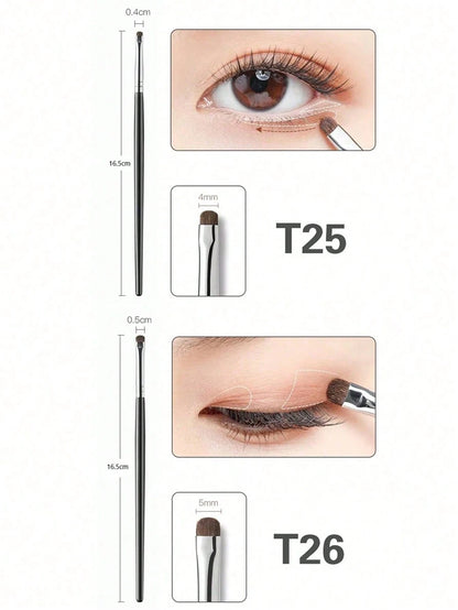 4pcs Precision Horse Hair Eyeliner Brush Set, Portable Eye Makeup Kit, Easy To Create Various Eye Makeup Styles, Essential For Daily Use Or Travel, Eyebrow Brush, Eyeshadow Brush, Brush,Giveaways