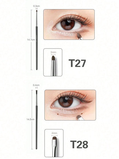 4pcs Precision Horse Hair Eyeliner Brush Set, Portable Eye Makeup Kit, Easy To Create Various Eye Makeup Styles, Essential For Daily Use Or Travel, Eyebrow Brush, Eyeshadow Brush, Brush,Giveaways