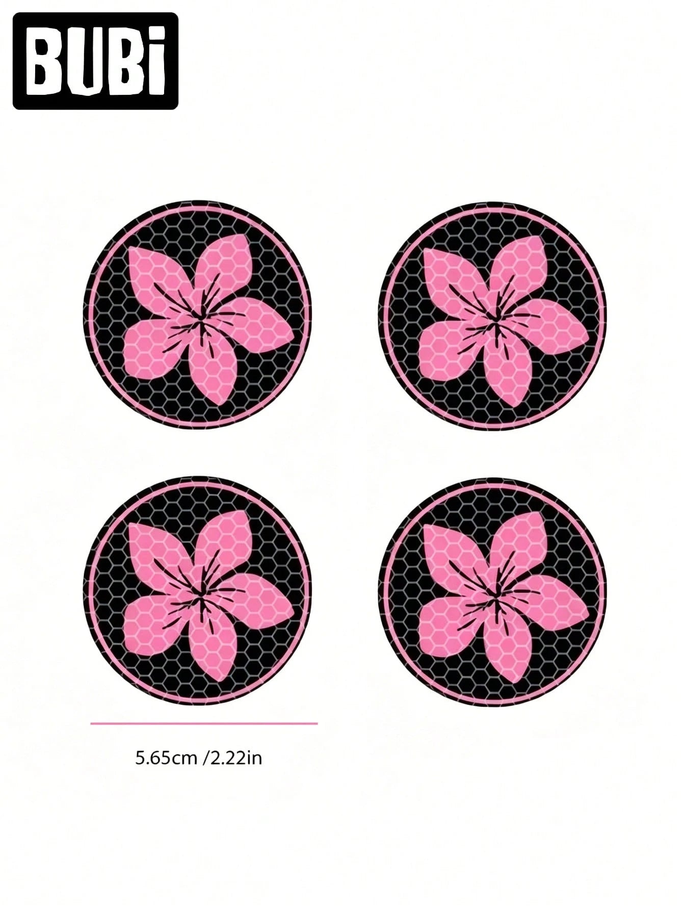 4pcs Reflective Car Wheel Hub Center Stickers Decals Pink JDM Cherry Blossom Cute Flower 5.65cm/2.22in Universal Tire Valve Cap Stickers Decoration Car Motorcycle Bicycle Accessories