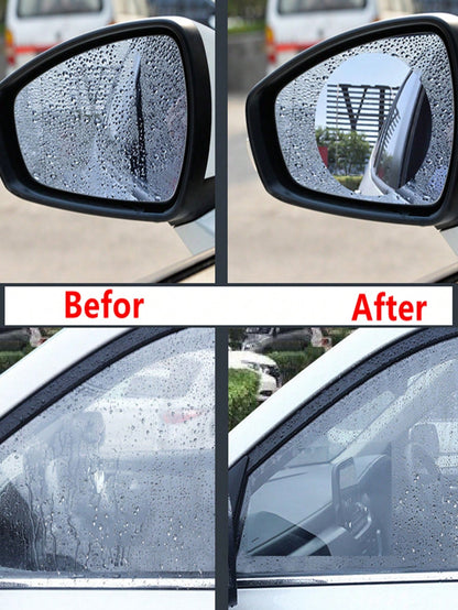 4pcs/Set 2pcs Car Rearview Mirror+2 Side Windows Rainproof Film Rearview Mirror Rainproof Tape