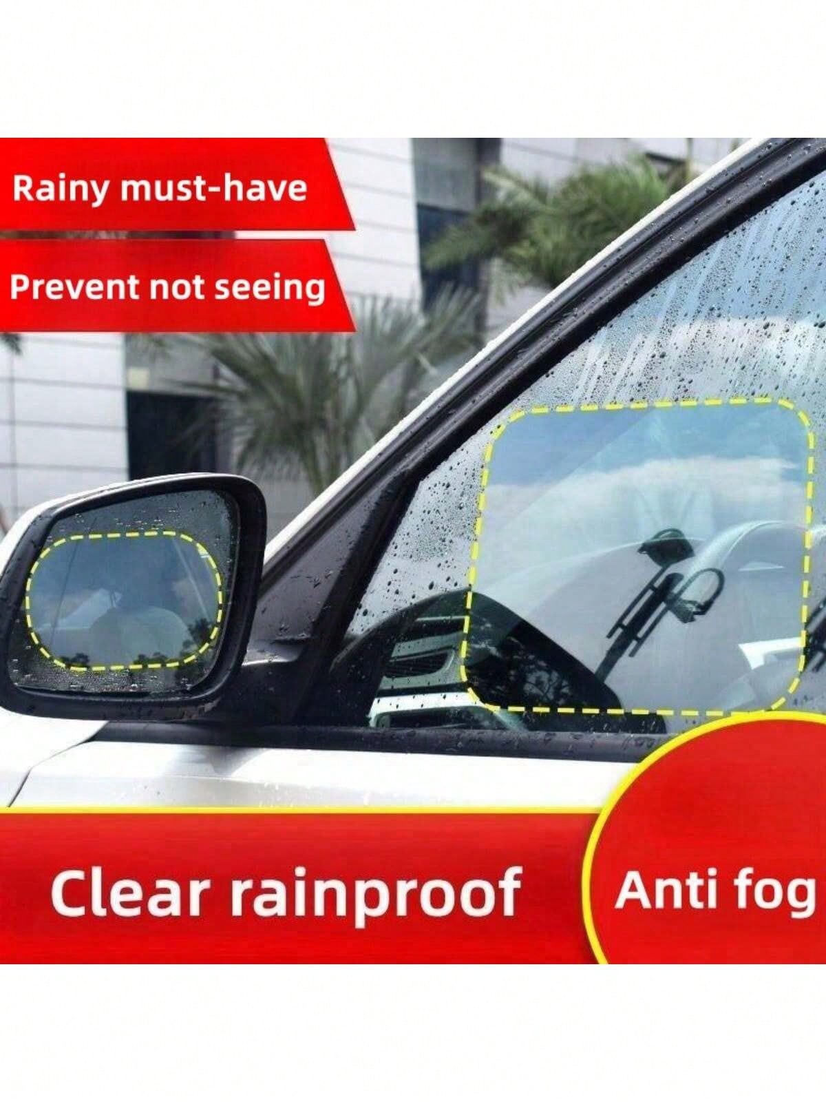 4pcs/Set 2pcs Car Rearview Mirror+2 Side Windows Rainproof Film Rearview Mirror Rainproof Tape