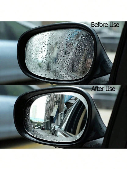 4pcs/Set 2pcs Car Rearview Mirror+2 Side Windows Rainproof Film Rearview Mirror Rainproof Tape