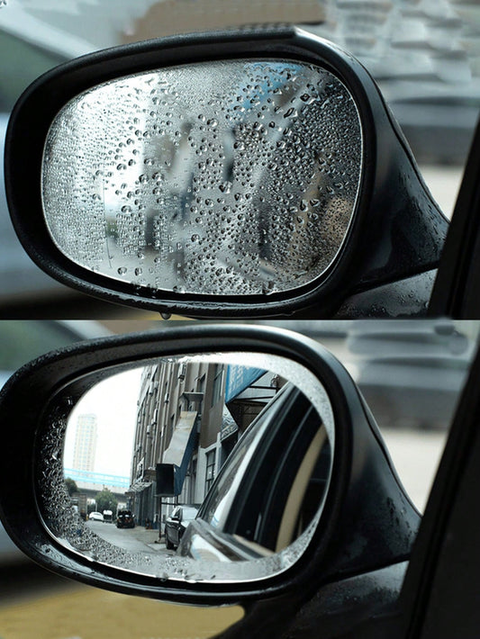 4pcs/Set Car Rearview Mirror Rain Proof Sticker, Anti-Fog Protective Film, Rain Cover