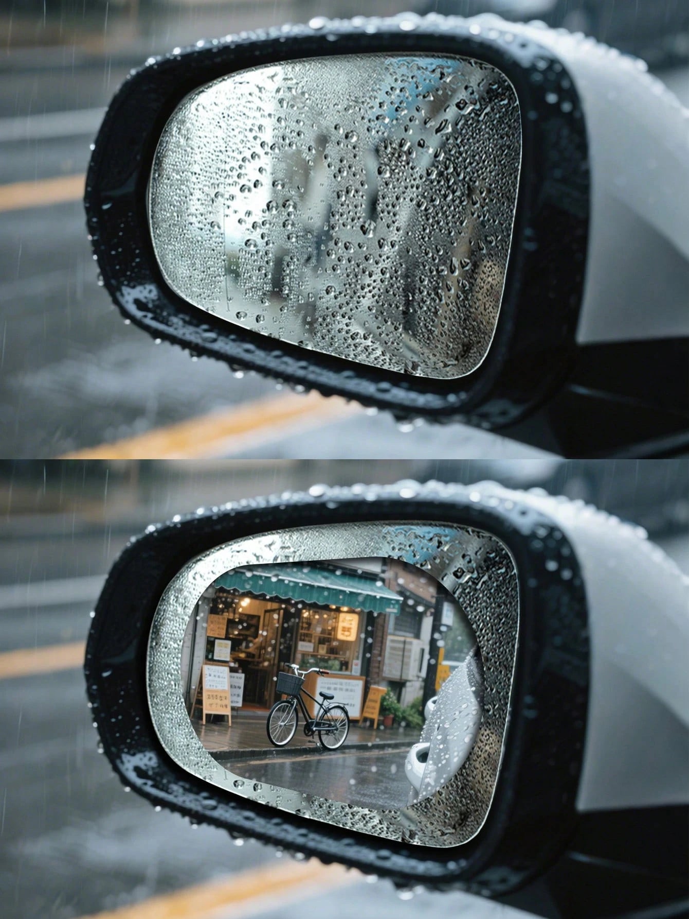 4pcs/Set Car Rearview Mirror Rain Proof Sticker, Anti-Fog Protective Film, Rain Cover
