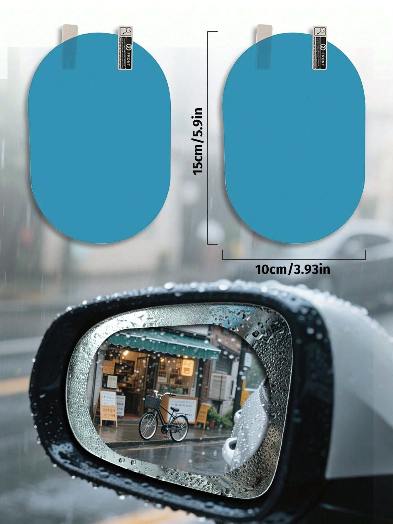 4pcs/Set Car Rearview Mirror Rain Proof Sticker, Anti-Fog Protective Film, Rain Cover