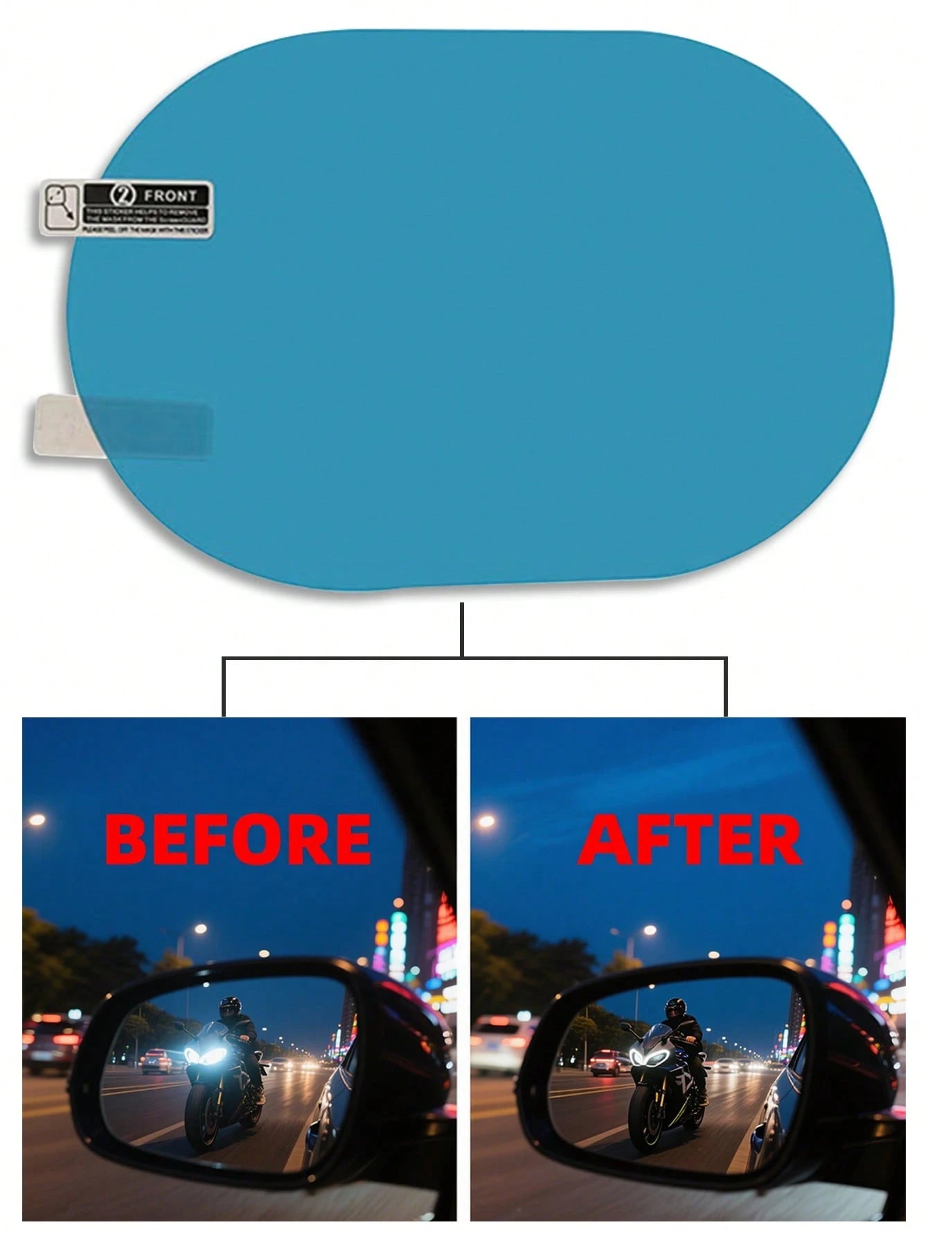 4pcs/Set Car Rearview Mirror Rain Proof Sticker, Anti-Fog Protective Film, Rain Cover
