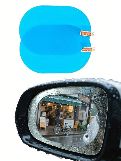 4pcs/Set Car Rearview Mirror Rain Proof Sticker, Anti-Fog Protective Film, Rain Cover