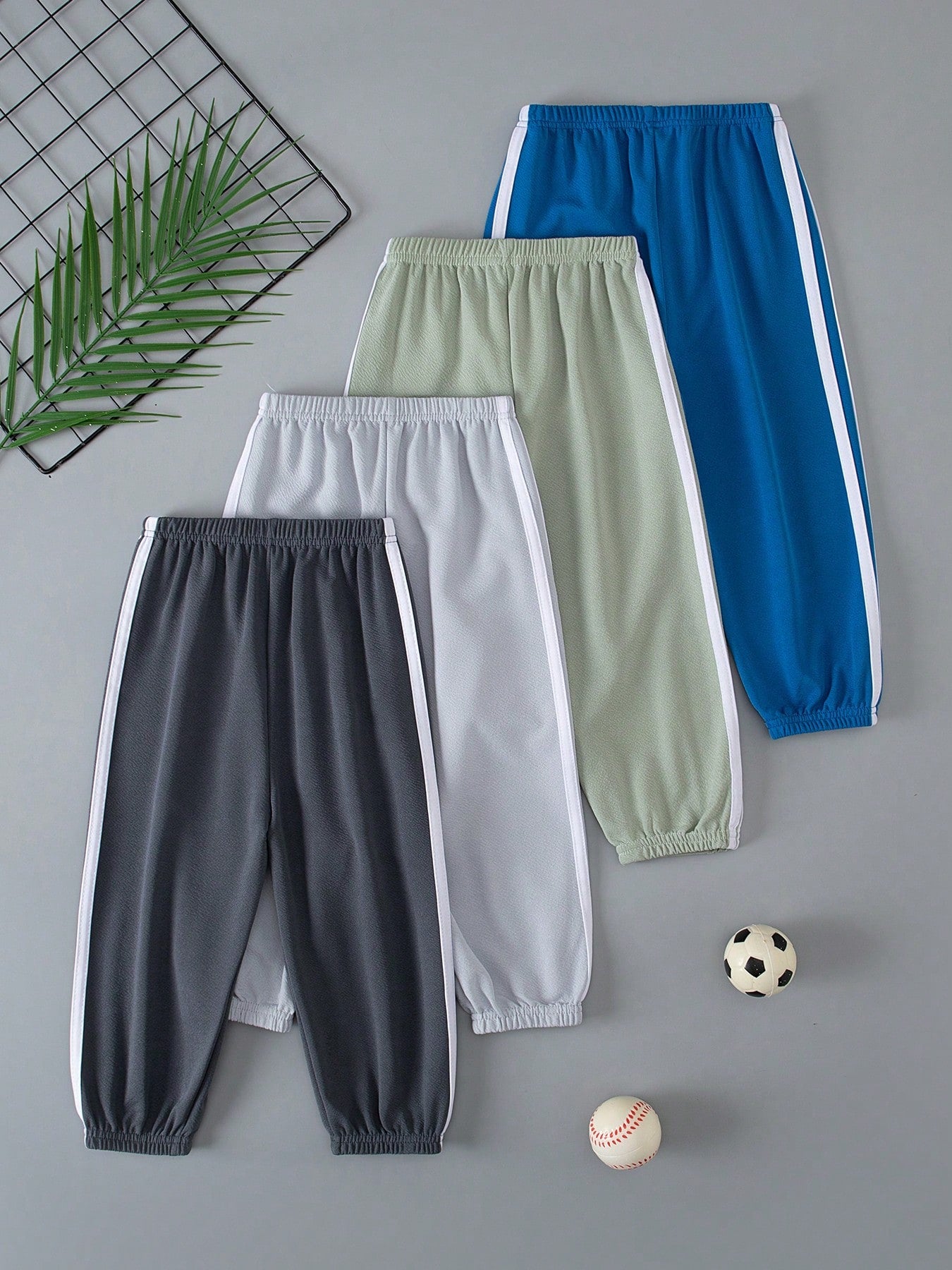 4pcs/Set Kids Casual Pants, Lightweight Drawstring Ankle Length Trousers, Versatile Daily Wear For Boys Aged 3-12, Spring/Summer