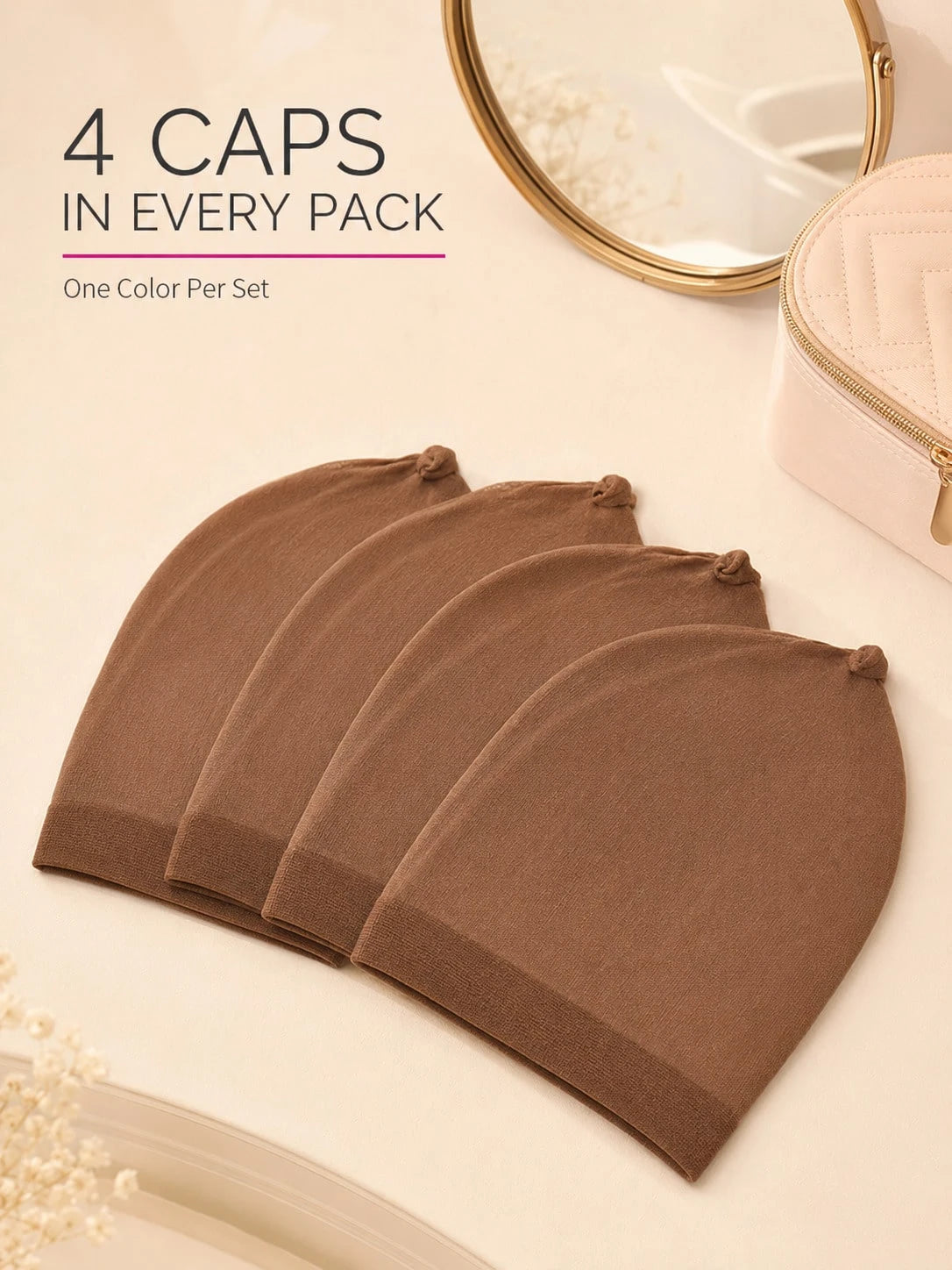 4Pcs Stretchy Nylon Wig Caps For Women, Breathable Lightweight Stocking Caps With Wide Elastic Band, Comfortable Hair Nets For Wigs, Cosplay, Stage Makeup, Daily Styling And Hair Protection, Available
