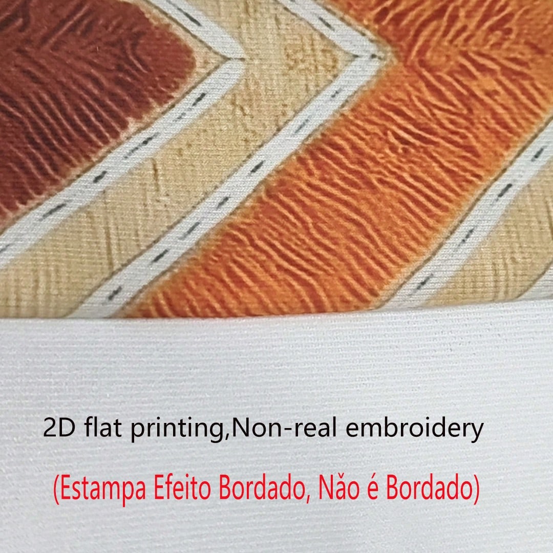 4pcs Vintage Bohemian Geometric Throw Pillow Covers, American Country Brown Orange Rhombus Wave Hexagon Print Pattern, Single-Sided 2D Flat Printing, Non-3D Real Embroidery, 45x45cm (18x18in), Soft Co