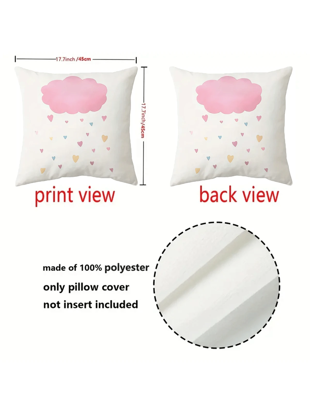 4pcs Vintage Rainbow Sun Heart Throw Pillow Covers, Colorful Weather Theme Pillow Shams, Suitable For Nursery, Girls Room Decor, 17.7*17.7 Inches, 4 Piece Set, Room Decor, Bedroom Decor, Living Room D