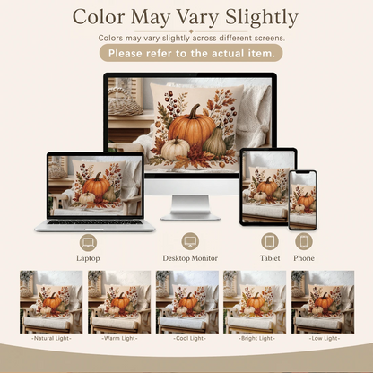 4pcs Vintage Red Brown Autumn Pumpkin Maple Leaf Print Pillow Covers [Without Pillow Insert], 40*40cm/45*45cm/50*50cm, [Single-Sided Printing] Made Of Polyester Material Hello Autumn English Berry Aco
