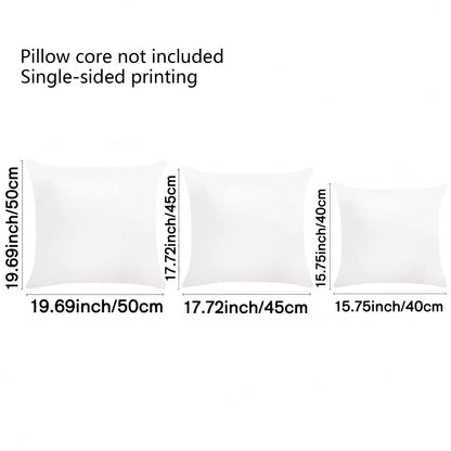 4PCS Watercolor Highland Cow Wreath Square Pillow Cover, Country Western Farm Home Decor Cushion Cover, Single-Sided, Pillow Insert Not Included