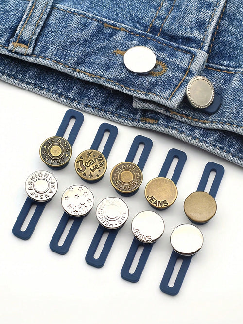 5/10/15/20pcs Pant Button Extenders, Adjustable Waistband Buckles, Expandable Waist Extenders, Random Color, No-Sew Buttons, Easy To Use, No Tools Required, Elastic Material, 0.71 Inch Extension Lengt