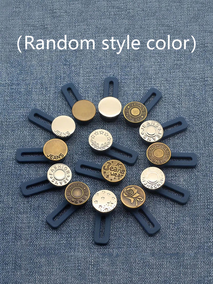 5/10/15/20pcs Pant Button Extenders, Adjustable Waistband Buckles, Expandable Waist Extenders, Random Color, No-Sew Buttons, Easy To Use, No Tools Required, Elastic Material, 0.71 Inch Extension Lengt
