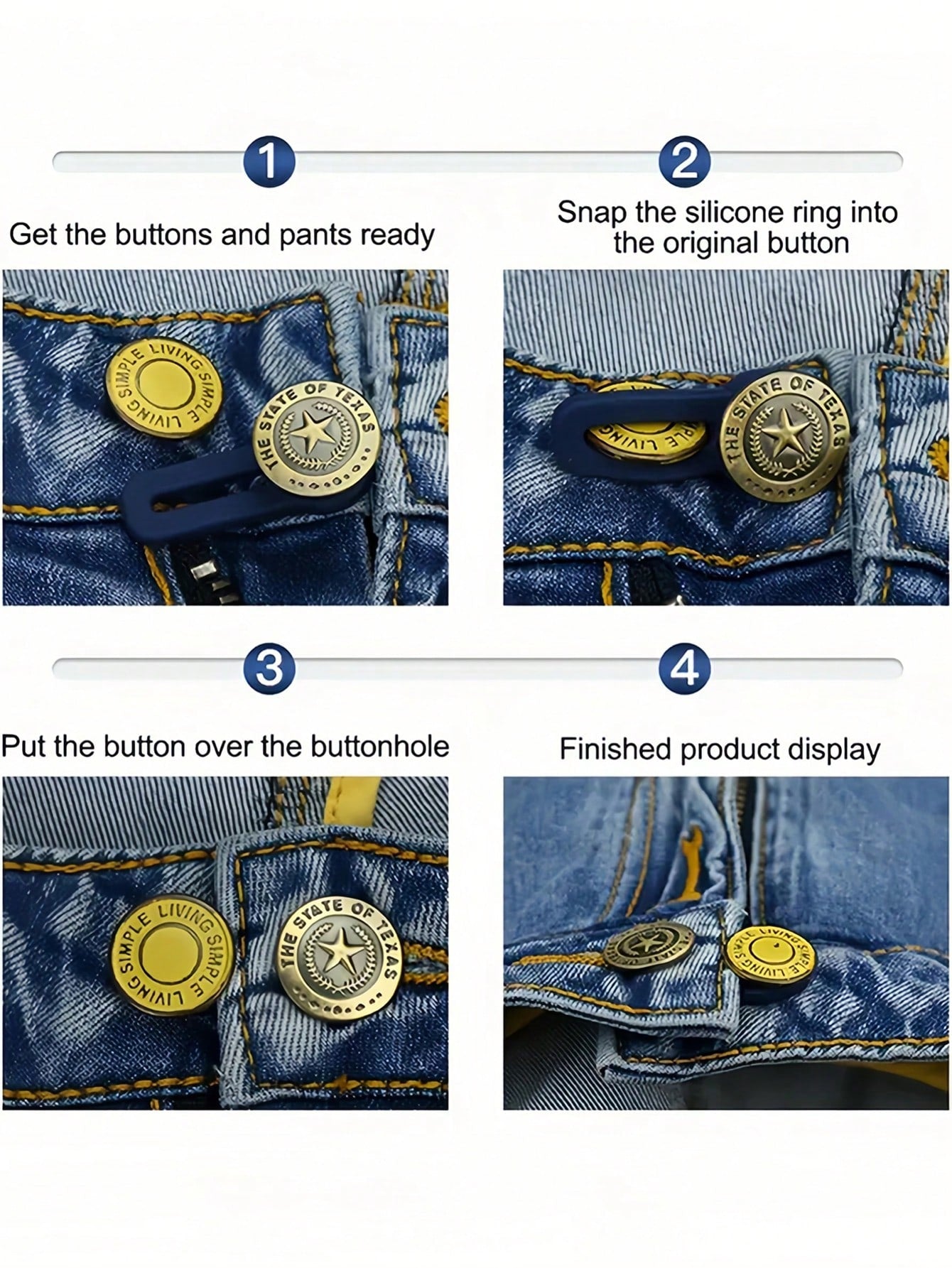 5/10/15/20pcs Pant Button Extenders, Adjustable Waistband Buckles, Expandable Waist Extenders, Random Color, No-Sew Buttons, Easy To Use, No Tools Required, Elastic Material, 0.71 Inch Extension Lengt