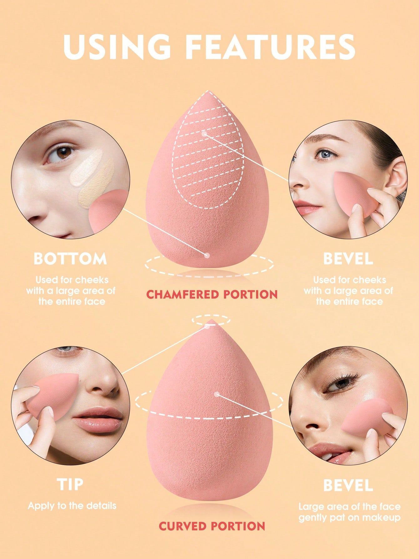 5/10/15/25/30/40/50PCS Multicolor Latex Free Makeup Sponges Wet Dry Dual Use Cosmetic Sponges For Foundation Liquid Cream Powder Seamless Blending Portable Vanity Bedroom Travel Affordable Makeup Acce