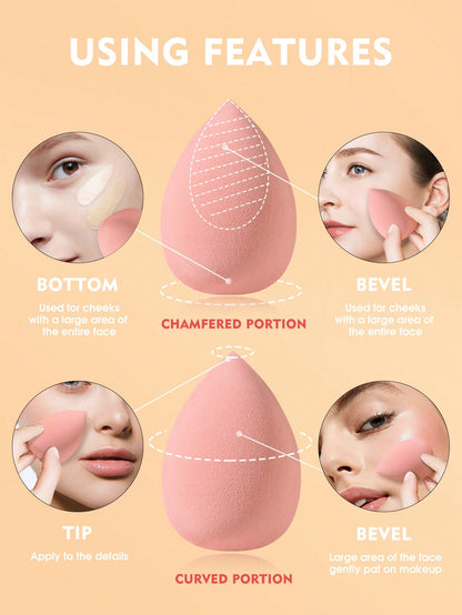 5/10/15/25/30/40/50PCS Multicolor Latex Free Makeup Sponges Wet Dry Dual Use Cosmetic Sponges For Foundation Liquid Cream Powder Seamless Blending Portable Vanity Bedroom Travel Affordable Makeup Acce