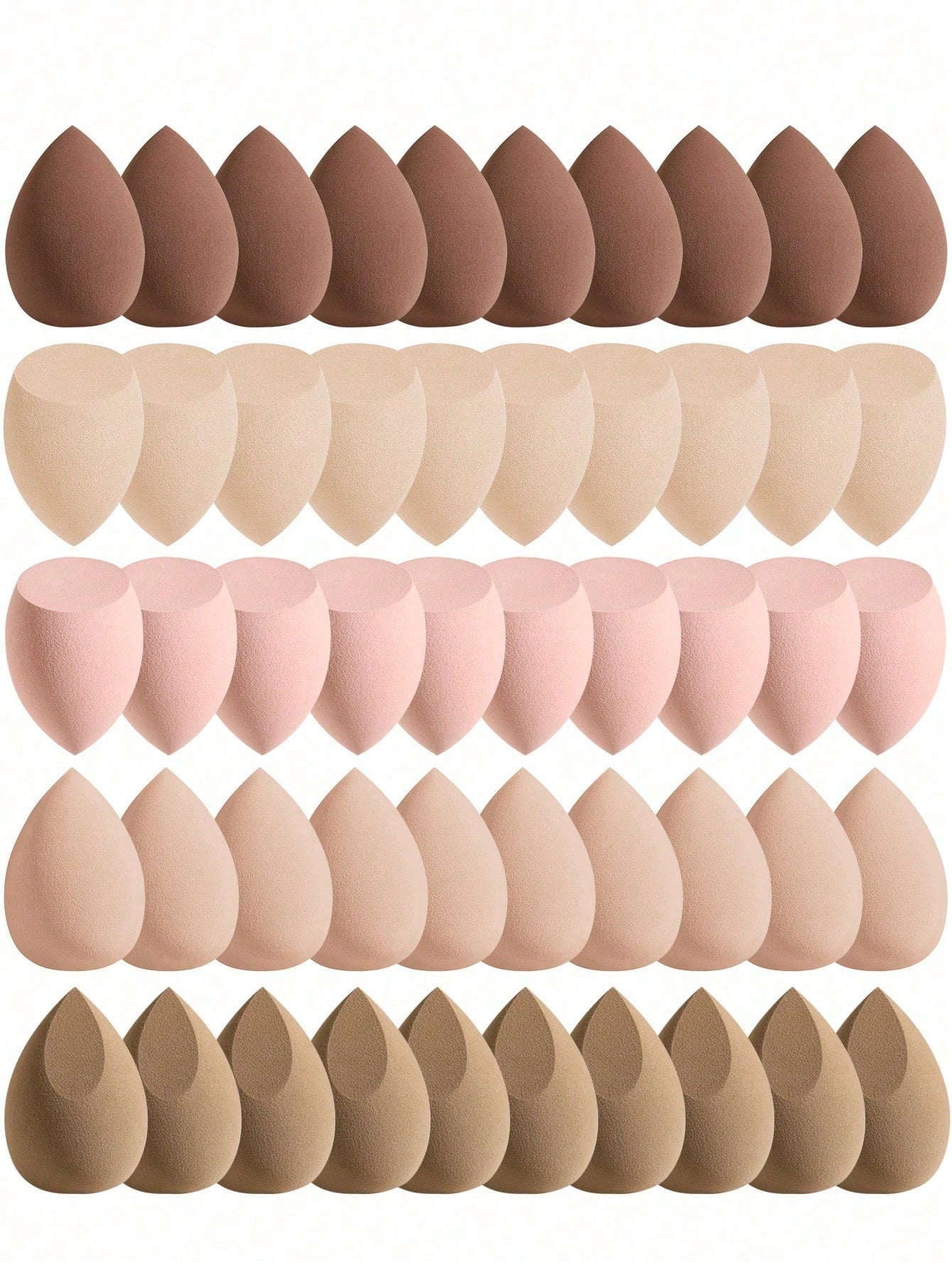 5/10/15/25/30/40/50PCS Multicolor Latex Free Makeup Sponges Wet Dry Dual Use Cosmetic Sponges For Foundation Liquid Cream Powder Seamless Blending Portable Vanity Bedroom Travel Affordable Makeup Acce