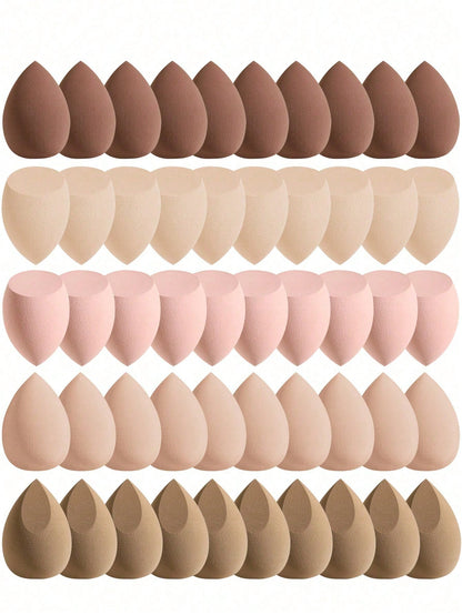 5/10/15/25/30/40/50PCS Multicolor Latex Free Makeup Sponges Wet Dry Dual Use Cosmetic Sponges For Foundation Liquid Cream Powder Seamless Blending Portable Vanity Bedroom Travel Affordable Makeup Acce