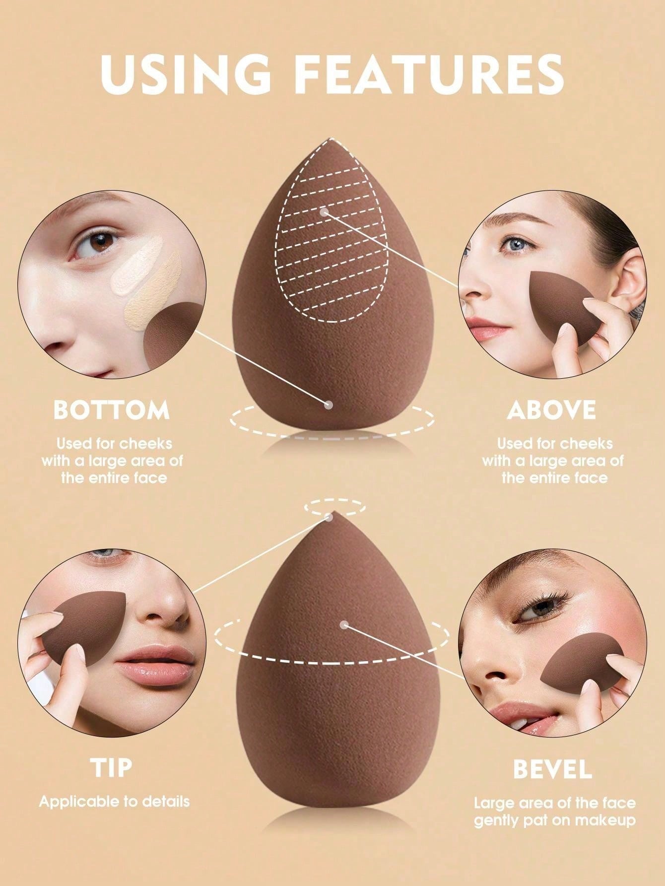 5/10/15/25/30/40/50PCS Multicolor Latex Free Makeup Sponges Wet Dry Dual Use Cosmetic Sponges For Foundation Liquid Cream Powder Seamless Blending Portable Vanity Bedroom Travel Affordable Makeup Acce