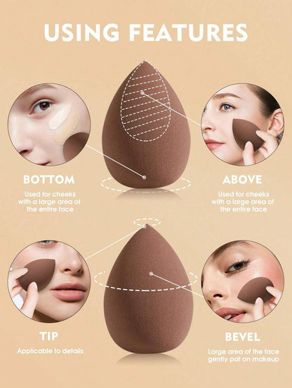 5/10/15/25/30/40/50PCS Multicolor Latex Free Makeup Sponges Wet Dry Dual Use Cosmetic Sponges For Foundation Liquid Cream Powder Seamless Blending Portable Vanity Bedroom Travel Affordable Makeup Acce