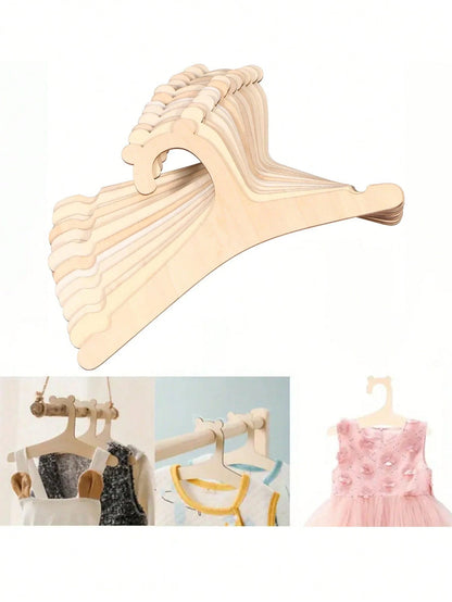 5/10/20pcs Wooden Bear Baby Hangers, Non-Slip Thin Baby Clothes Hangers, Space-Saving Nursery Closet And Wardrobe Storage Organizer