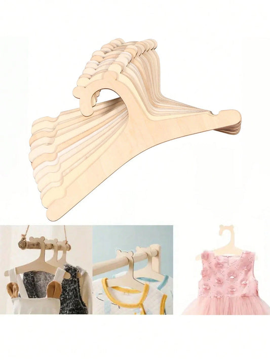 5/10/20pcs Wooden Bear Baby Hangers, Non-Slip Thin Baby Clothes Hangers, Space-Saving Nursery Closet And Wardrobe Storage Organizer