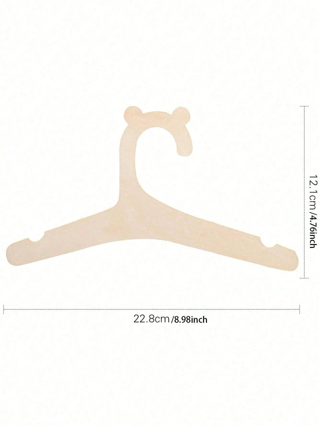 5/10/20pcs Wooden Bear Baby Hangers, Non-Slip Thin Baby Clothes Hangers, Space-Saving Nursery Closet And Wardrobe Storage Organizer