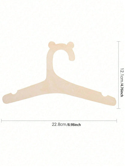 5/10/20pcs Wooden Bear Baby Hangers, Non-Slip Thin Baby Clothes Hangers, Space-Saving Nursery Closet And Wardrobe Storage Organizer