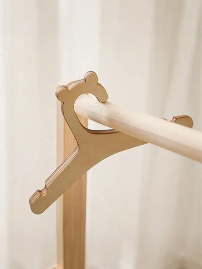 5/10/20pcs Wooden Bear Baby Hangers, Non-Slip Thin Baby Clothes Hangers, Space-Saving Nursery Closet And Wardrobe Storage Organizer