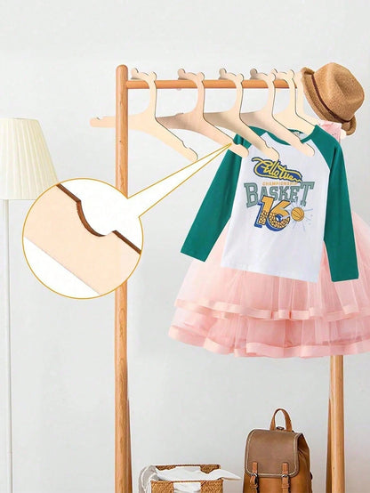 5/10/20pcs Wooden Bear Baby Hangers, Non-Slip Thin Baby Clothes Hangers, Space-Saving Nursery Closet And Wardrobe Storage Organizer
