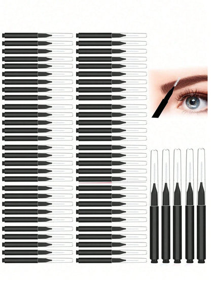 5/20/50/100/200pcs Mini Eyebrow Brushes With Caps, Eyebrow Shaping Brush, Eyelash Brush, Eyebrow & Eyelash Filling, Brow & Lash Lift Dyeing Tool, Brow & Lash Comb, Eyelash Extension Brush