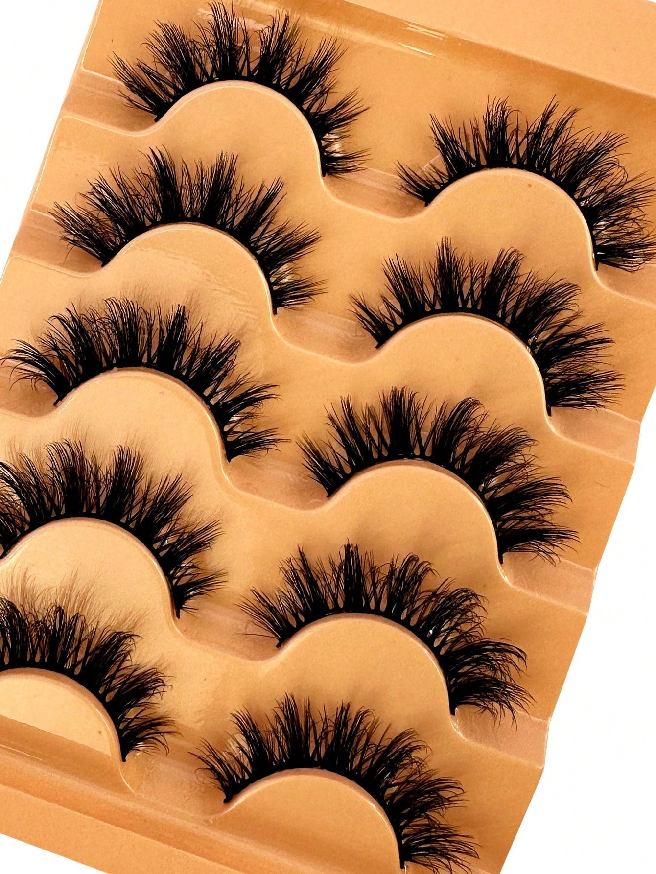 5 Pairs 5d Volume False Eyelashes, Fluffy Russian Big Curling Imitation Mink Hair Eyelashes Strip Lashes, Lashes, Eyelashes, Fake Lashes