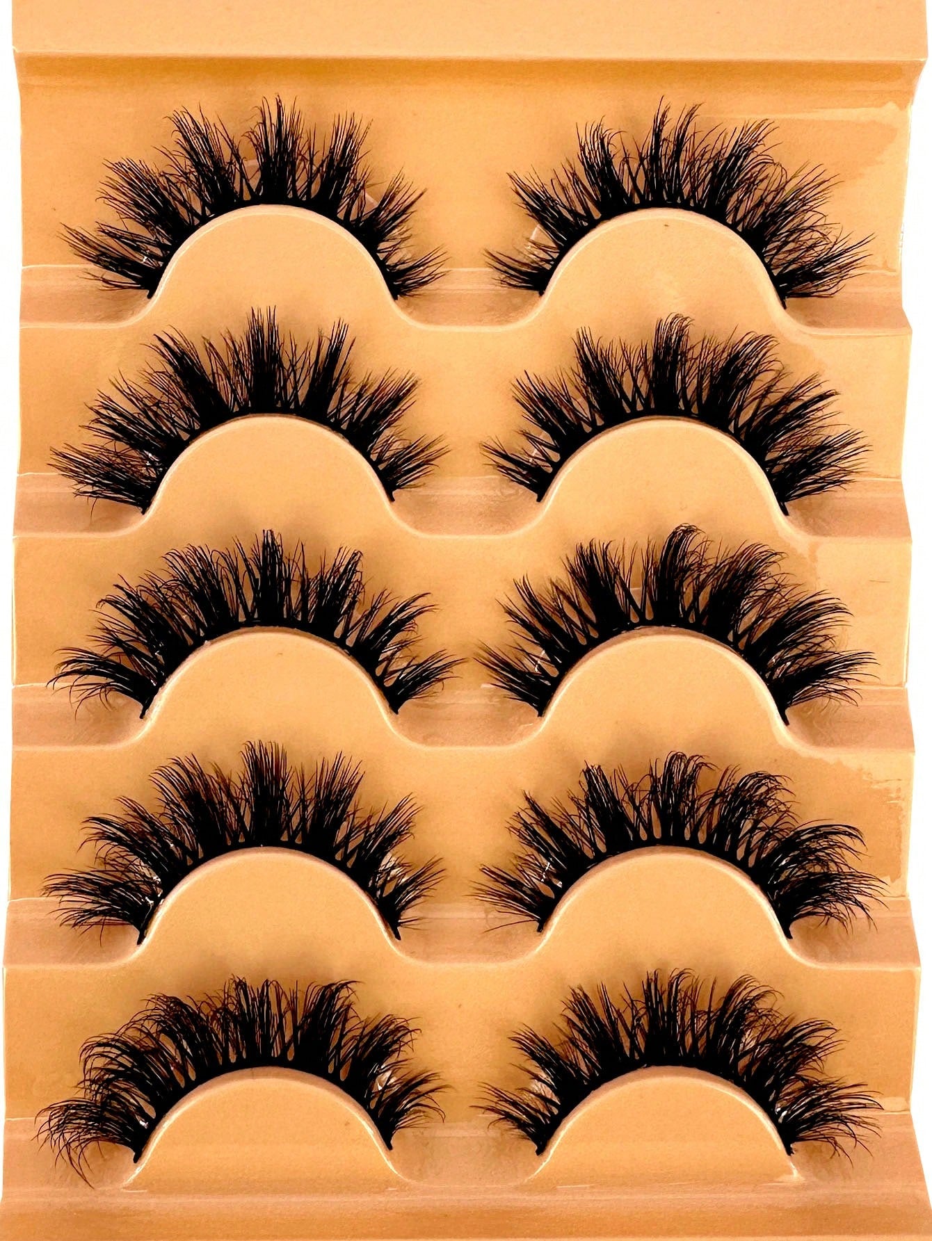 5 Pairs 5d Volume False Eyelashes, Fluffy Russian Big Curling Imitation Mink Hair Eyelashes Strip Lashes, Lashes, Eyelashes, Fake Lashes