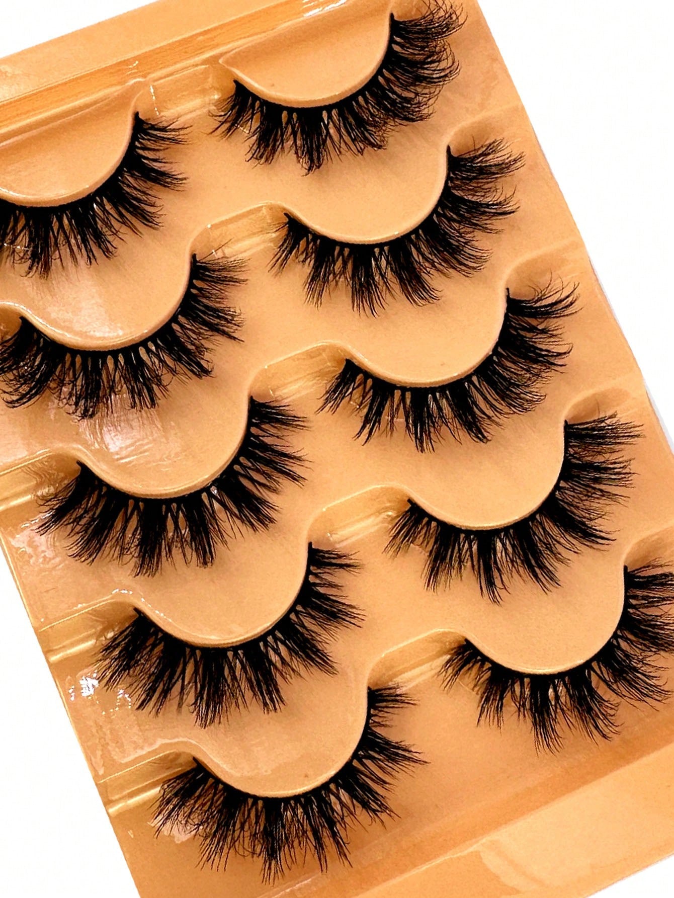 5 Pairs 5d Volume False Eyelashes, Fluffy Russian Big Curling Imitation Mink Hair Eyelashes Strip Lashes, Lashes, Eyelashes, Fake Lashes