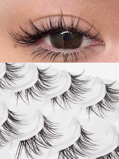 5 Pairs Fox Style Natural & Long & Wispy False Eyelashes ForDaily Party Makeup, Cat Eye & Fairy Style False Lashes ForGlamorous Look
