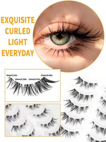 5 Pairs Fox Style Natural & Long & Wispy False Eyelashes ForDaily Party Makeup, Cat Eye & Fairy Style False Lashes ForGlamorous Look