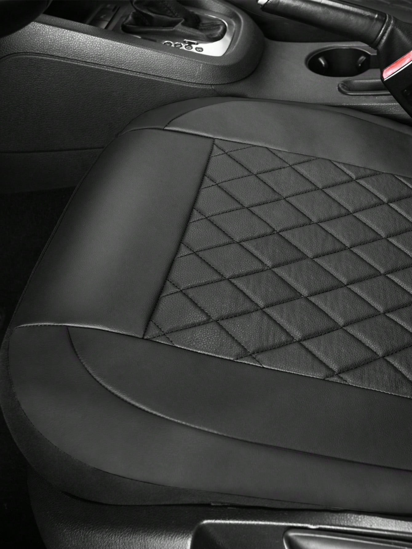 5 Seat Deluxe All-Season Quilted Faux Leather Car Seat Covers- Comfy Sponge-Padding, Universal Fit,Car Seat Cover Full Set