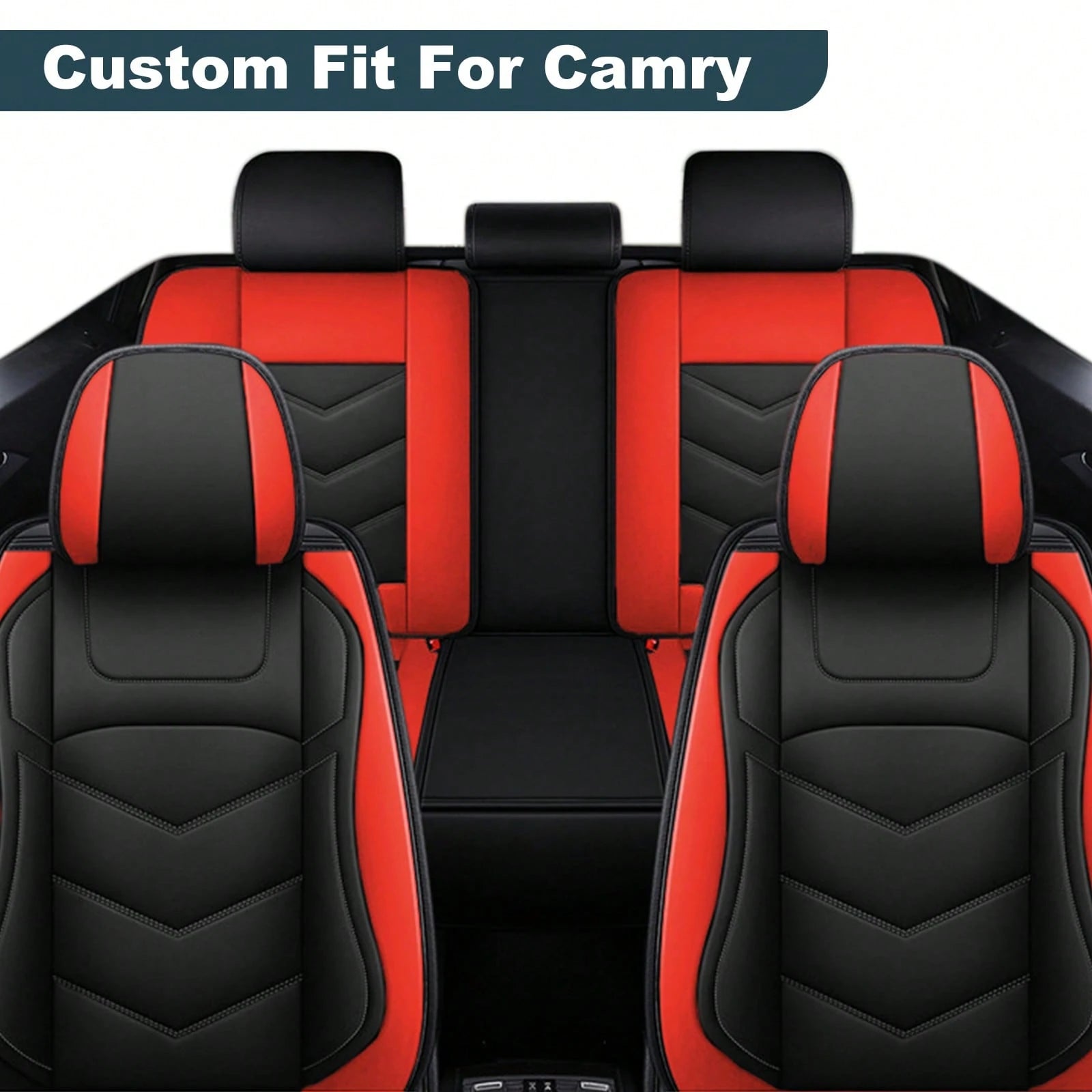 5 Seats Full-Cover PU Leather Car Seat Covers, Full Coverage Wrapping Wear-Resistant Auto Seat Protectors, Waterproof Easy Install Universal Car Seat Cushions, Premium PU Leather Auto Interior Accesso